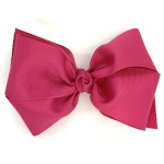 Pink (Shocking Pink) Grosgrain Bow - 6 Inch